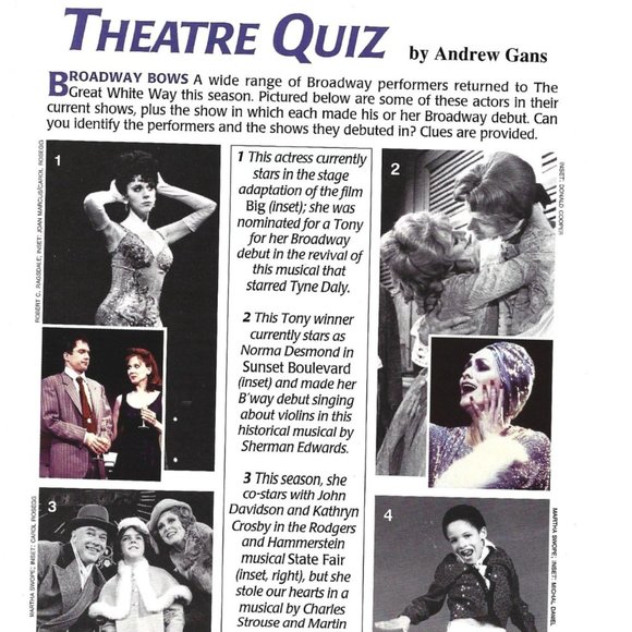Theatre Quiz July 1996 Ad Broadway 1990s  Vintage Print Ad - Picture 2 of 2